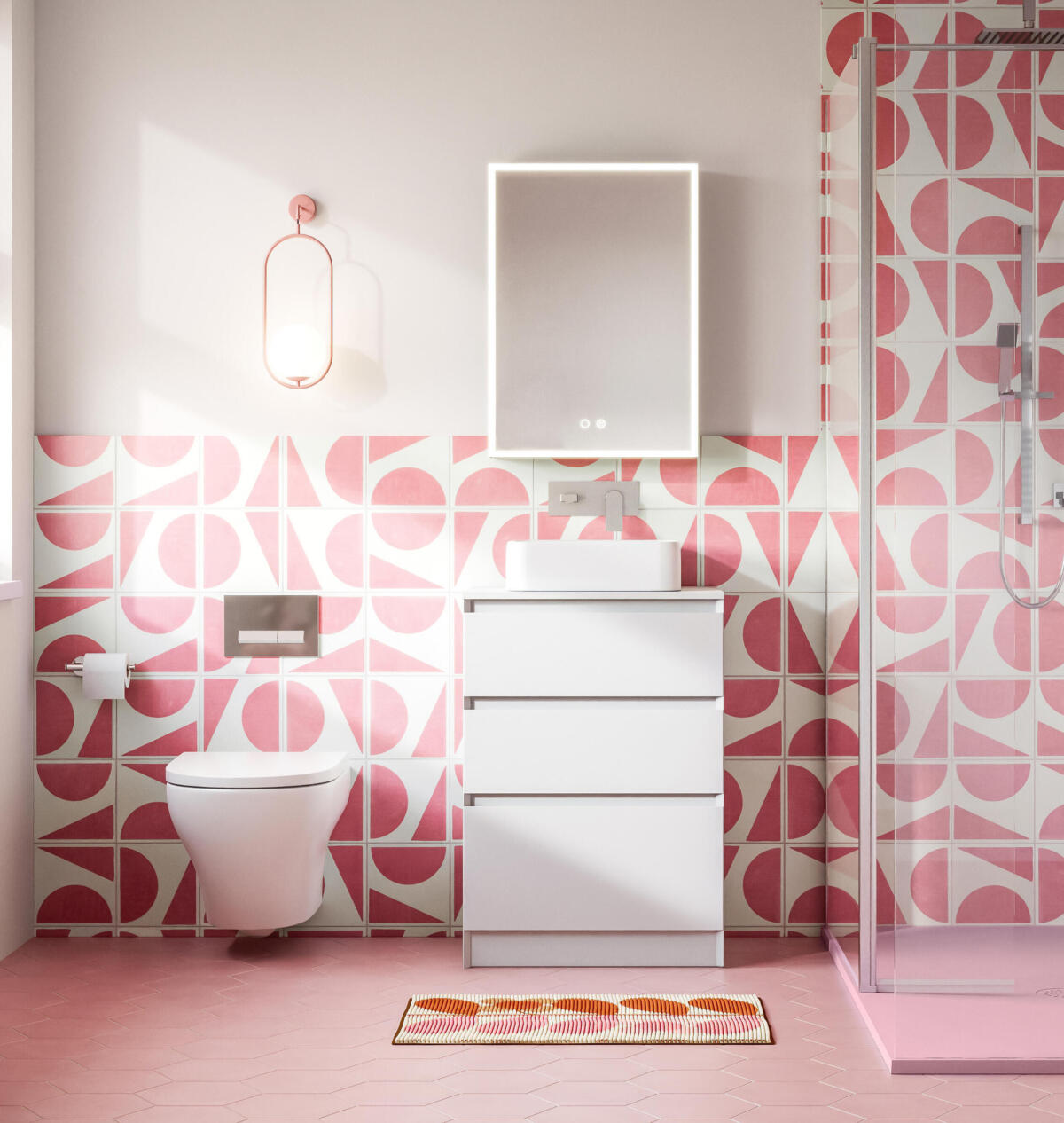 Mont Bespoke RAL Pink Tray Roomset Mozzano presa Vorta