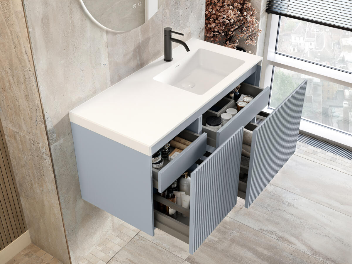 Stratto Dusky Blue Drawer Open