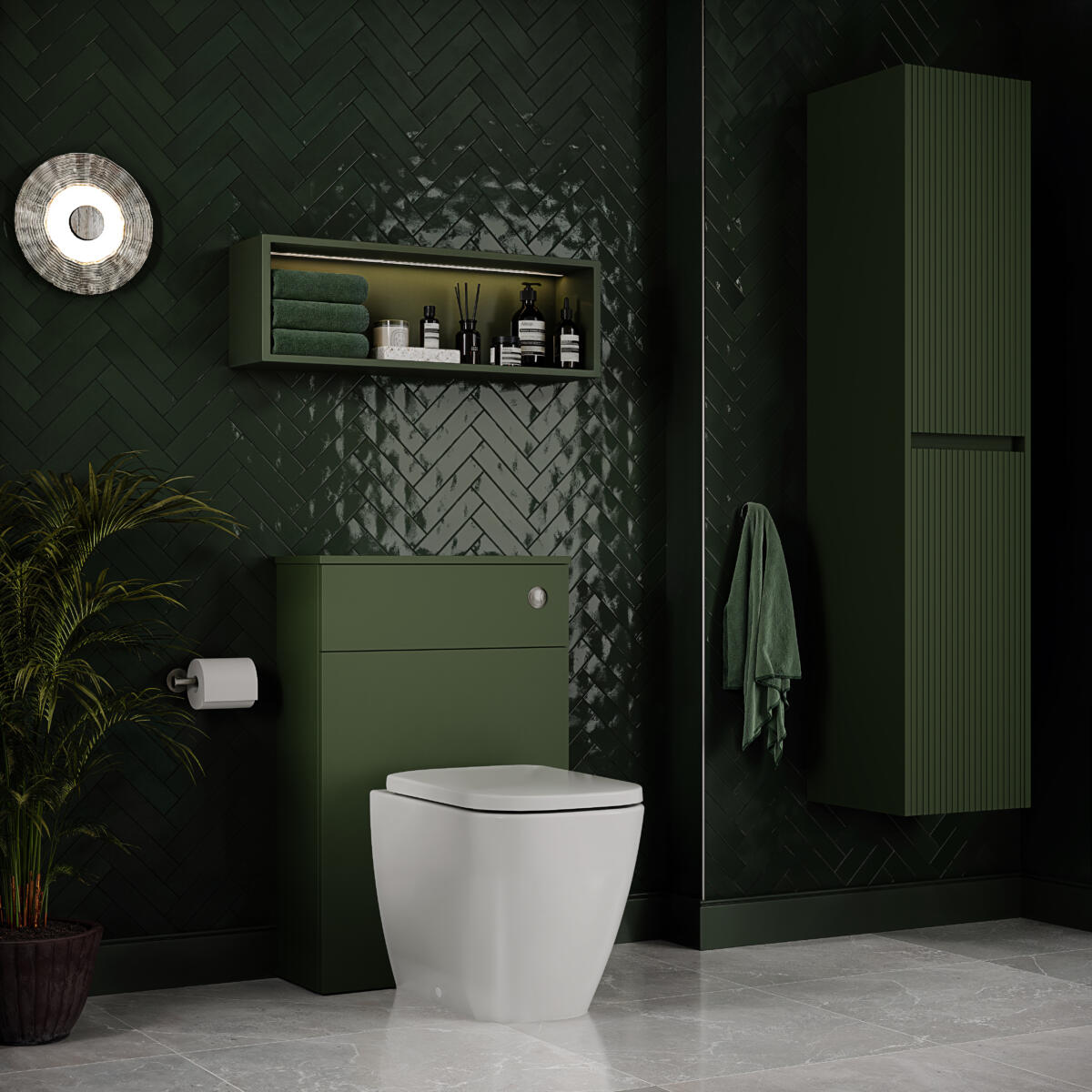 Stratto Tuscan Green Tall Unit Matching WC