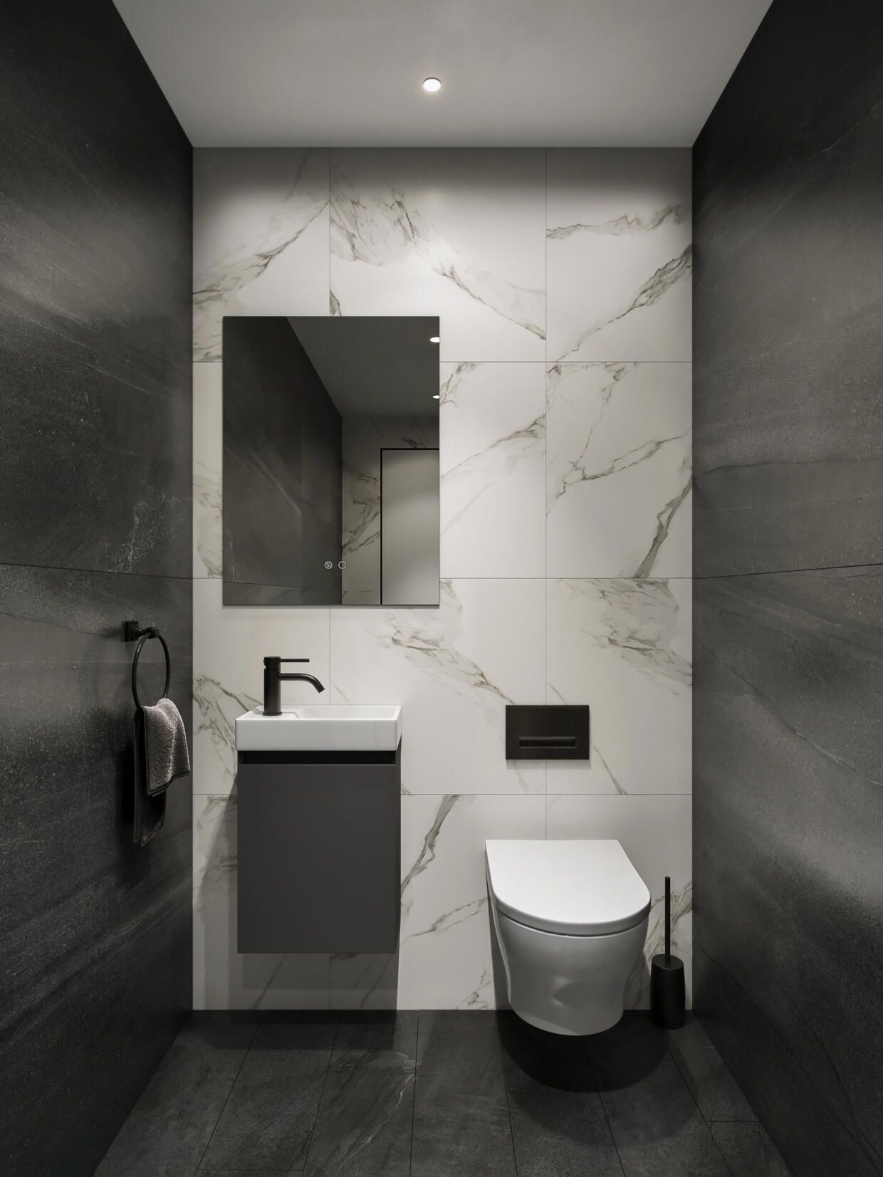 Mozzano Matt Grey Cloakroom Unit
