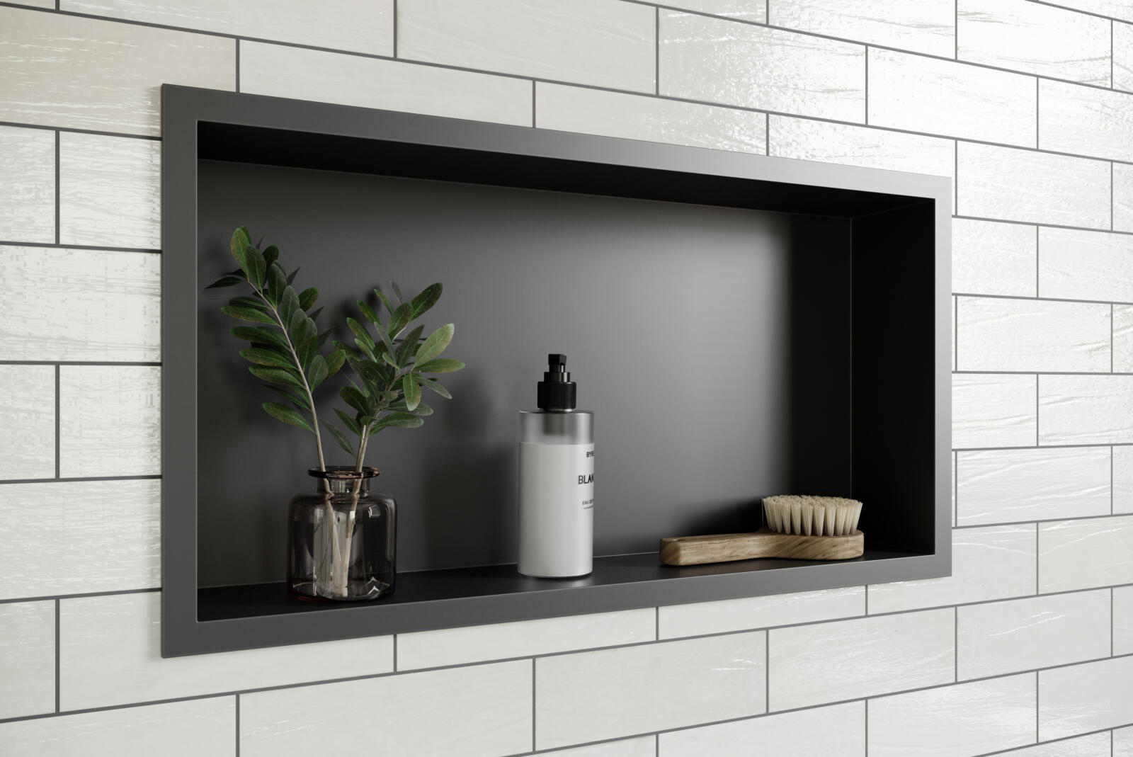 Matt Black Shower Niche