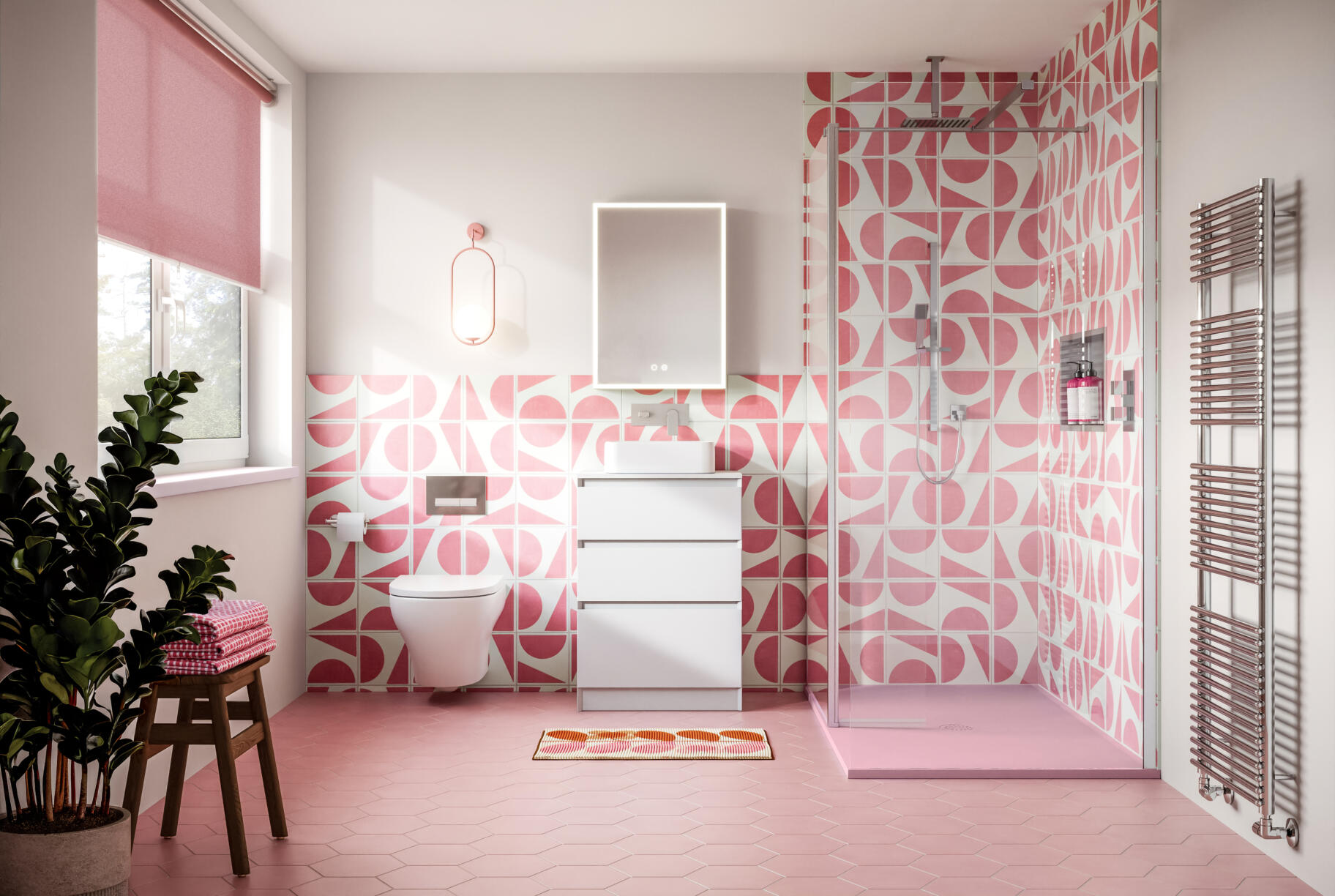 Mont Bespoke RAL Pink Tray Roomset Mozzano presa Vorta
