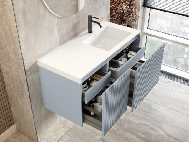 Stratto Dusky Blue Drawer Open