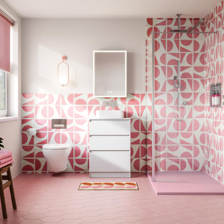 Mont Bespoke RAL Pink Tray Roomset Mozzano presa Vorta