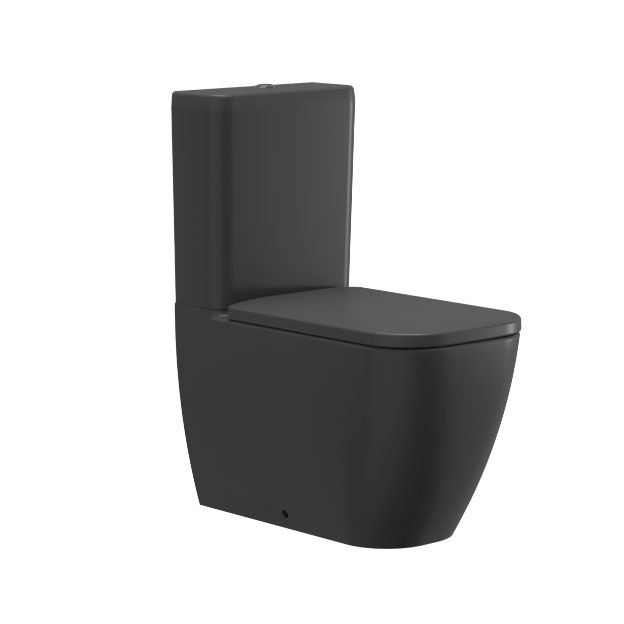 Davoli Soft Square Closed Coupled Pan Matt Black