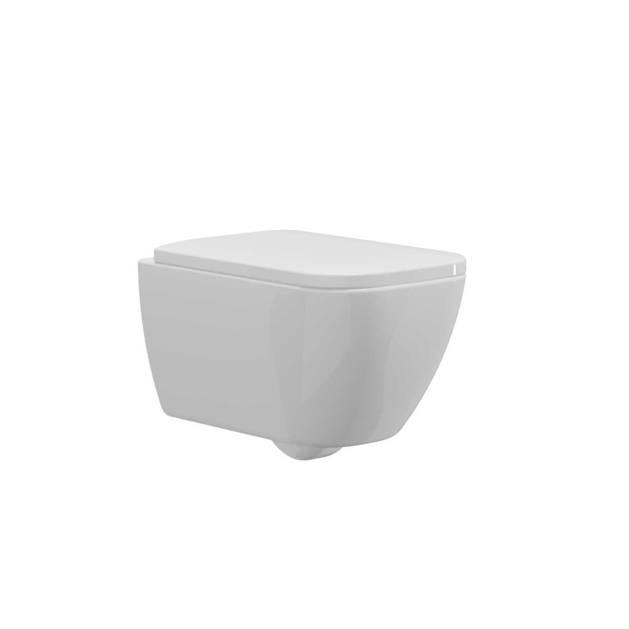 Davoli Soft Square Wall Hung Pan Gloss White