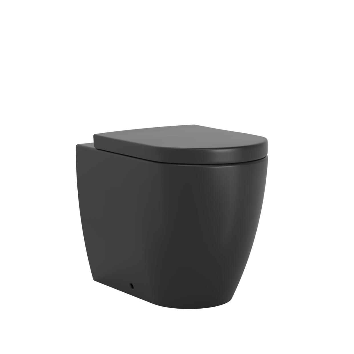 TDA 211 MN Back to wall pan in matt Black PS 2