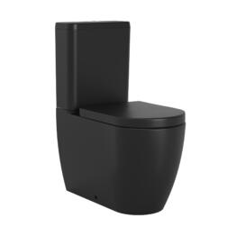 TDA 201 MN MN Round floor standing toilet with tank Close Coupled Pan Matt Black PS 3