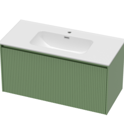 1000mm Tuscan Green Stratto with Ceramic Basin and Chrome Shroud