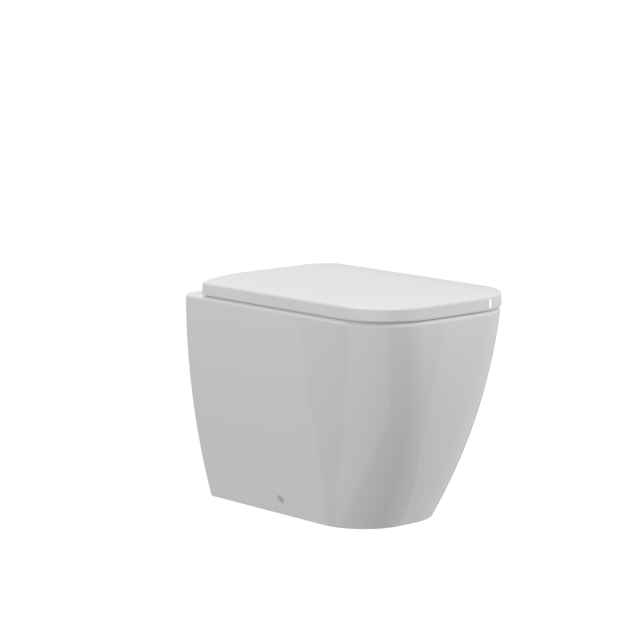 Davoli Soft Square Back to Wall Pan Gloss White