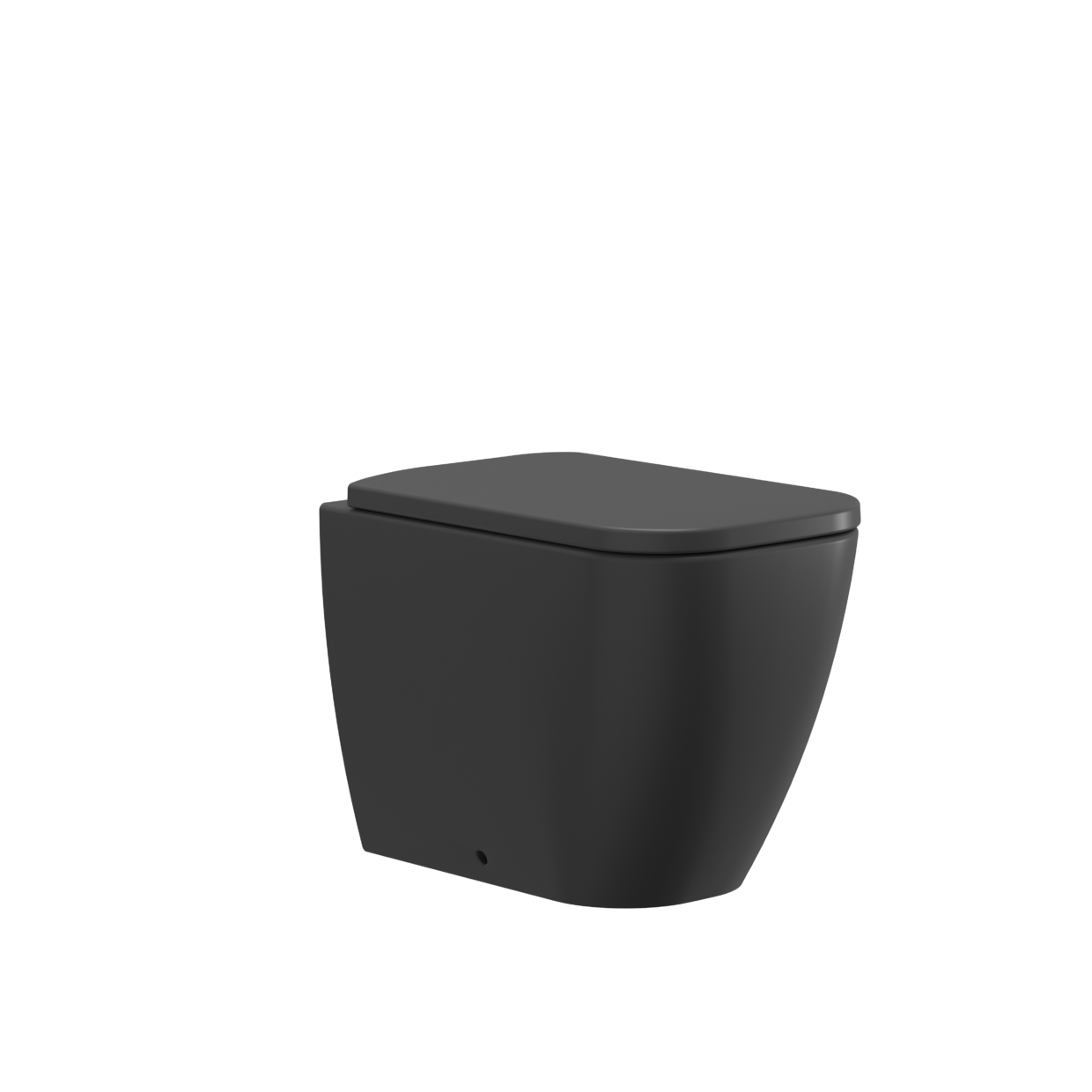 Davoli Soft Square Back to Wall Pan Matt Black