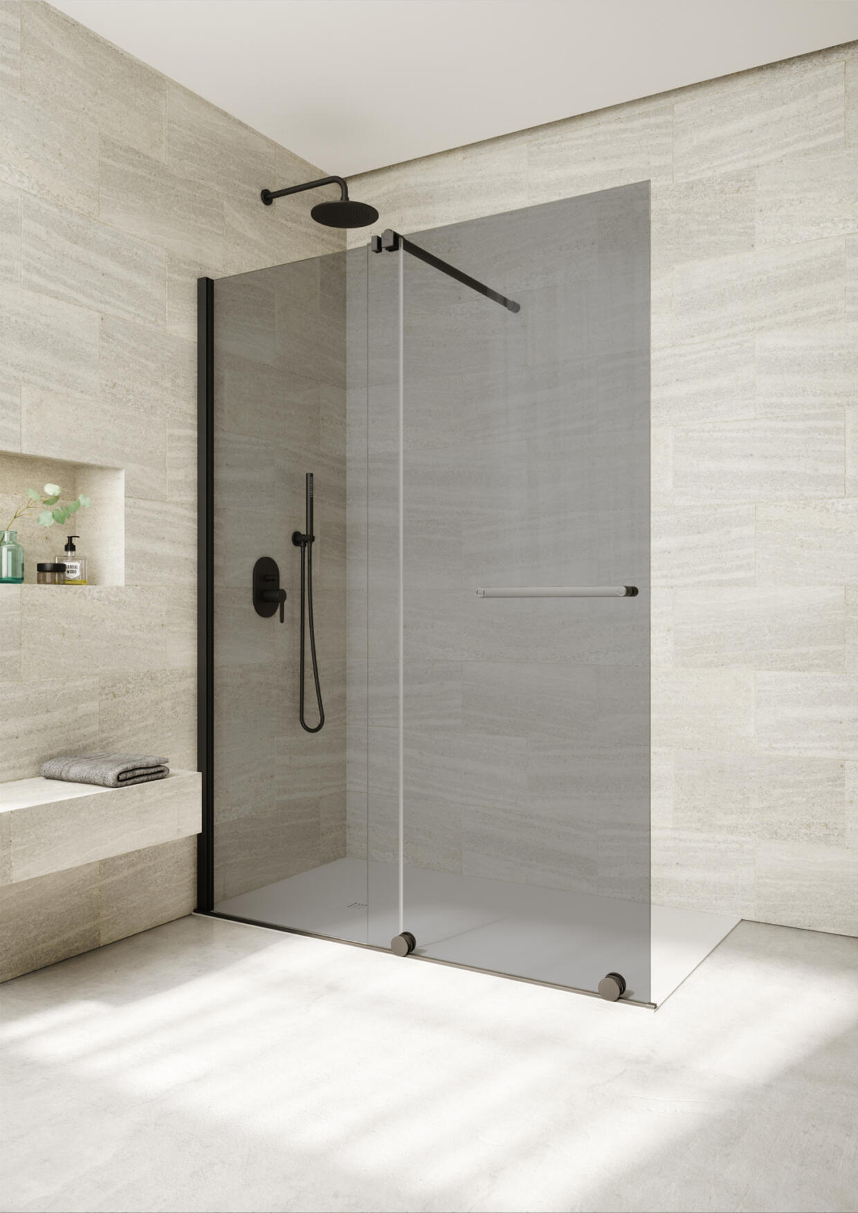 Armano Roller Matt Black Grey Glass