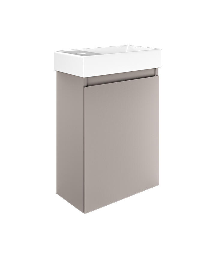 Mozzano Cashmere Grey Unit White Basin