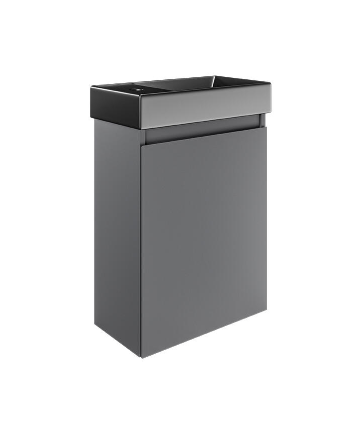 Mozzano Matt Grey Unit Black Basin