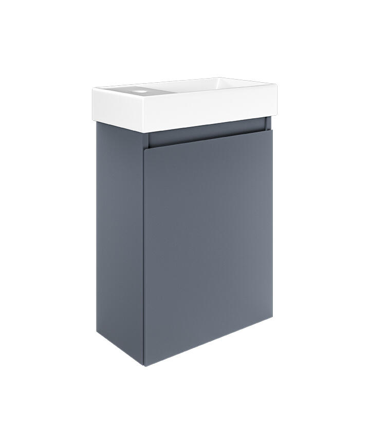 Mozzano Midnight Blue Unit White Basin