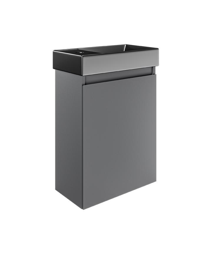 Mozzano Matt Grey Unit Black Basin