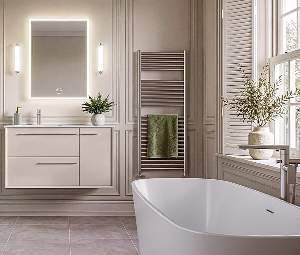 Coastal with Soft Taupe Tellao and Matera Bath