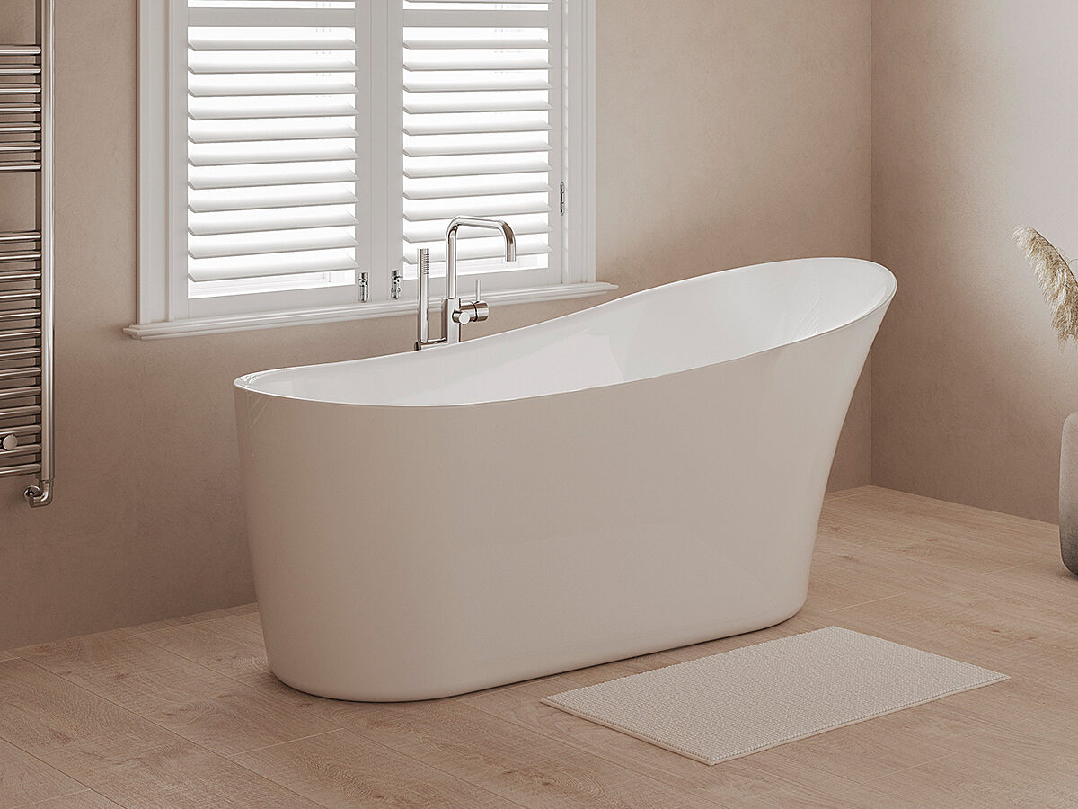 Freestanding Bath Tub with Curved Edge