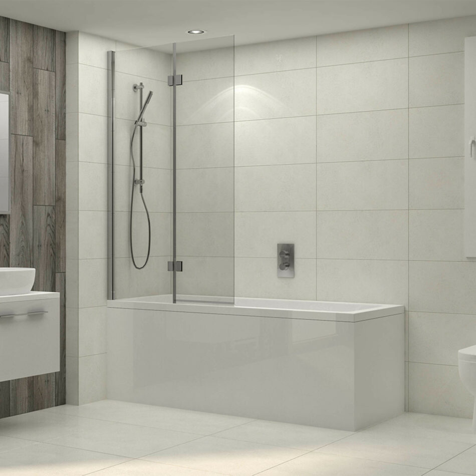 Messina Double panel hinged rectangular bath screen